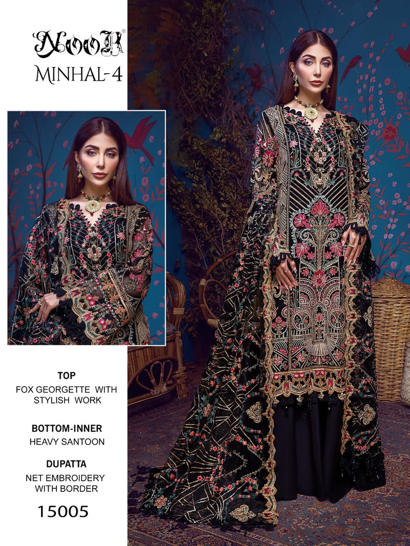 Noor Minhal  Vol 4 Georgette Pakistani Style Weeding Wear Designer Sharara  Salwar Kameez