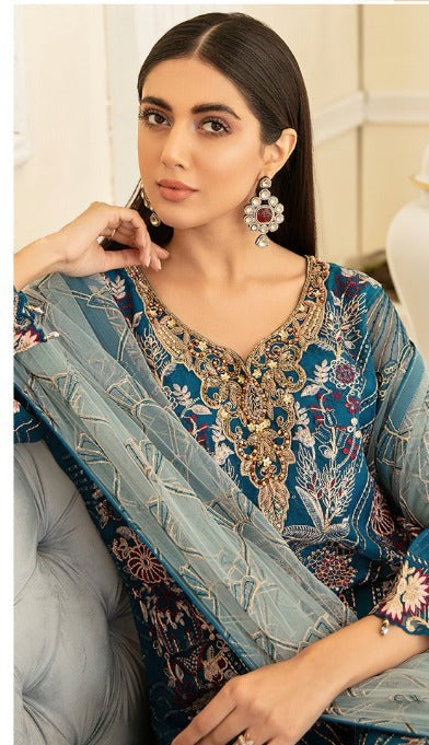 Noor Minhal Vol 6 Georgette Embroidered Pakistani Style Party Wear Salwar Suits