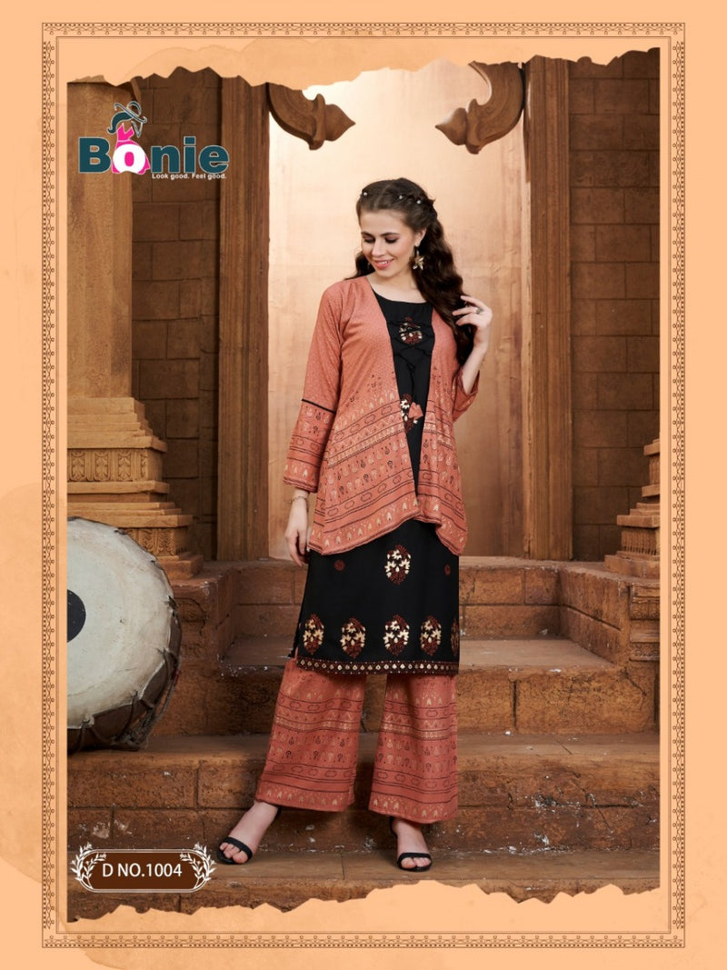 Bonie Mirror Vol 3 Rayon Stylish Party Wear Kurtis With Jacket