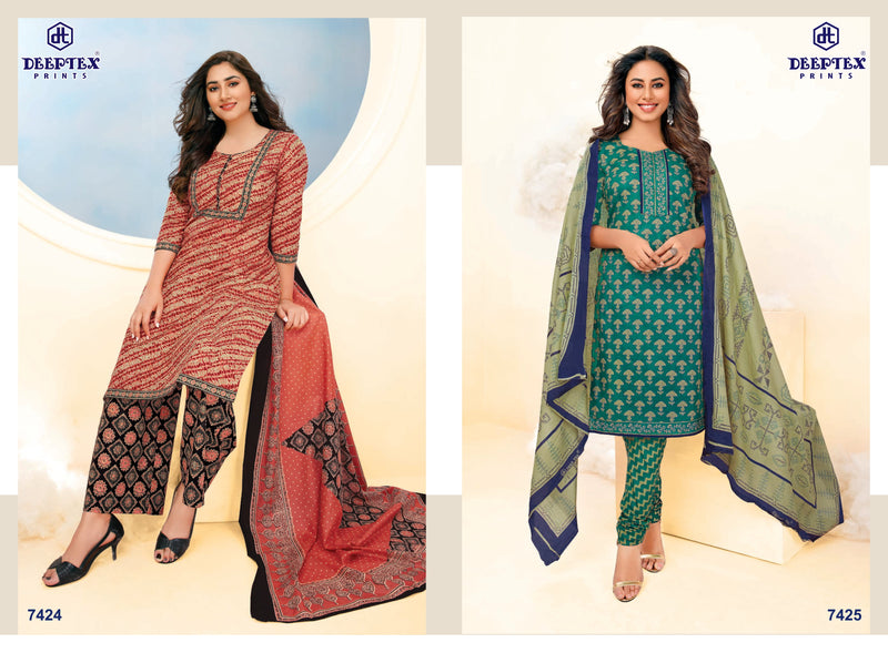 Deeptex Miss India 74 Pure Cotton With Printed Work Stylish Designer Casual Wear Salwar Kameez