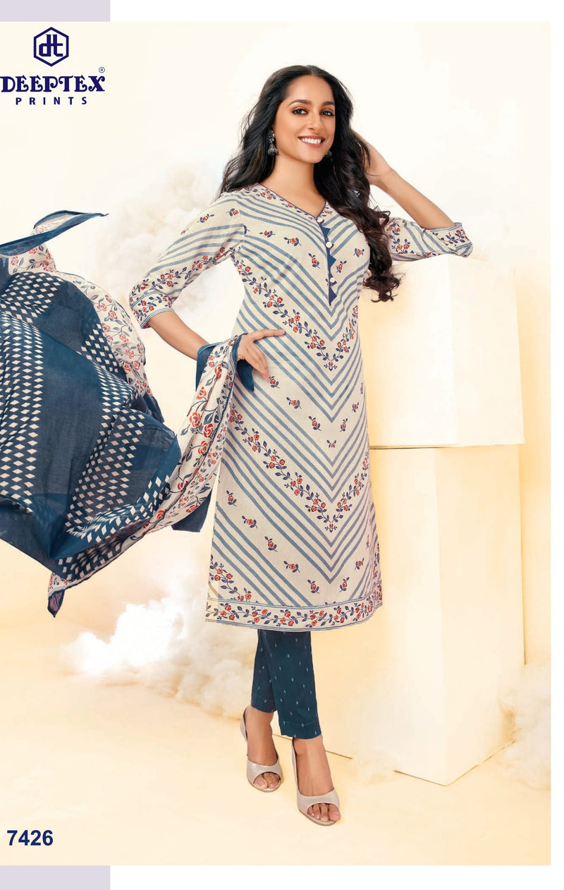 Deeptex Miss India 74 Pure Cotton With Printed Work Stylish Designer Casual Wear Salwar Kameez