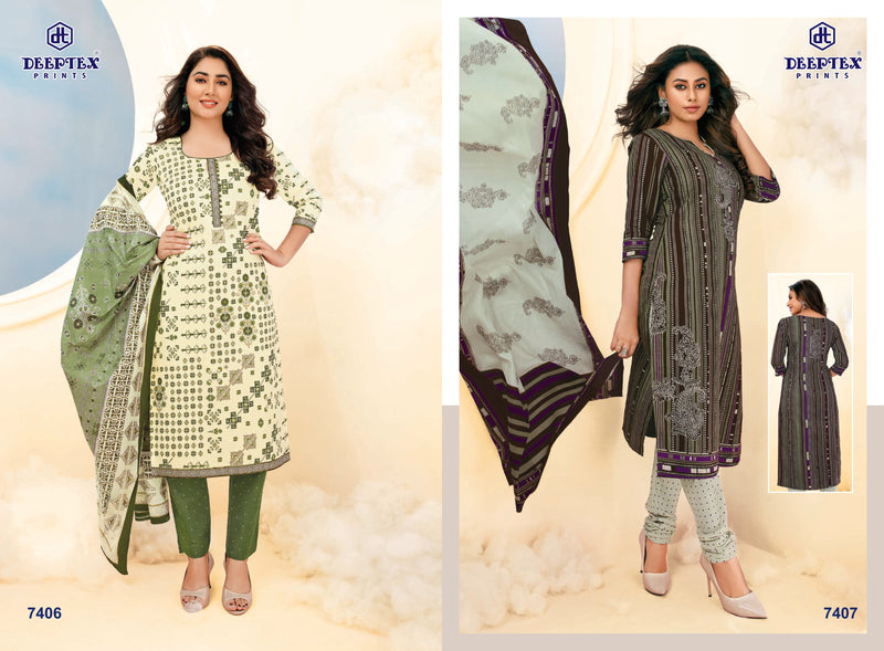 Deeptex Miss India 74 Pure Cotton With Printed Work Stylish Designer Casual Wear Salwar Kameez