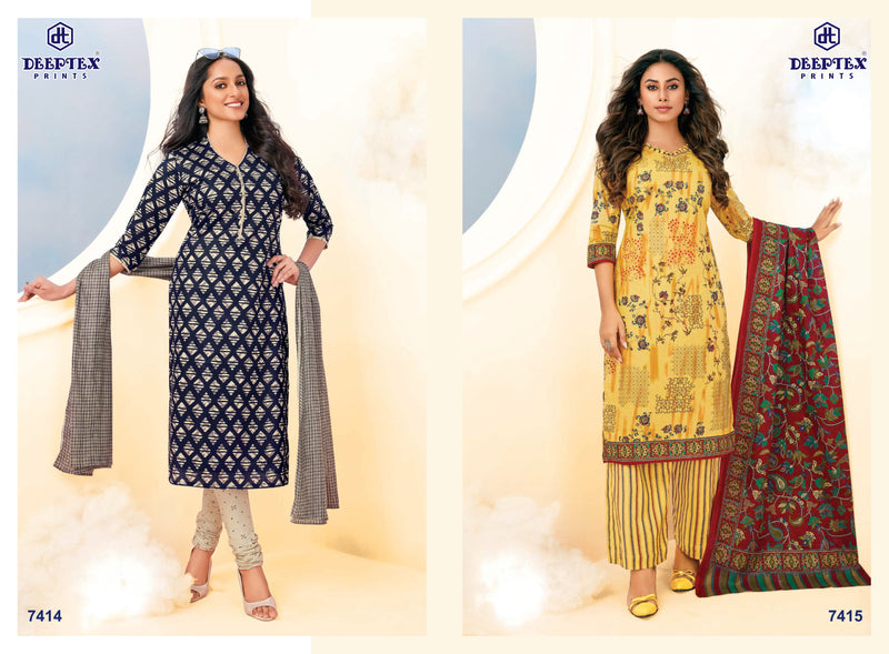 Deeptex Miss India 74 Pure Cotton With Printed Work Stylish Designer Casual Wear Salwar Kameez