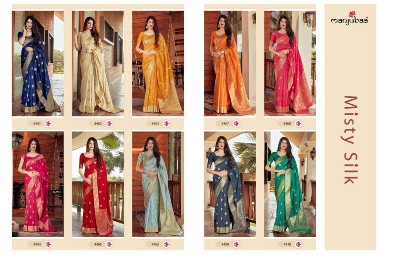 Manjuba Fashion Misty Silk Beautiful Party Wear Sarees