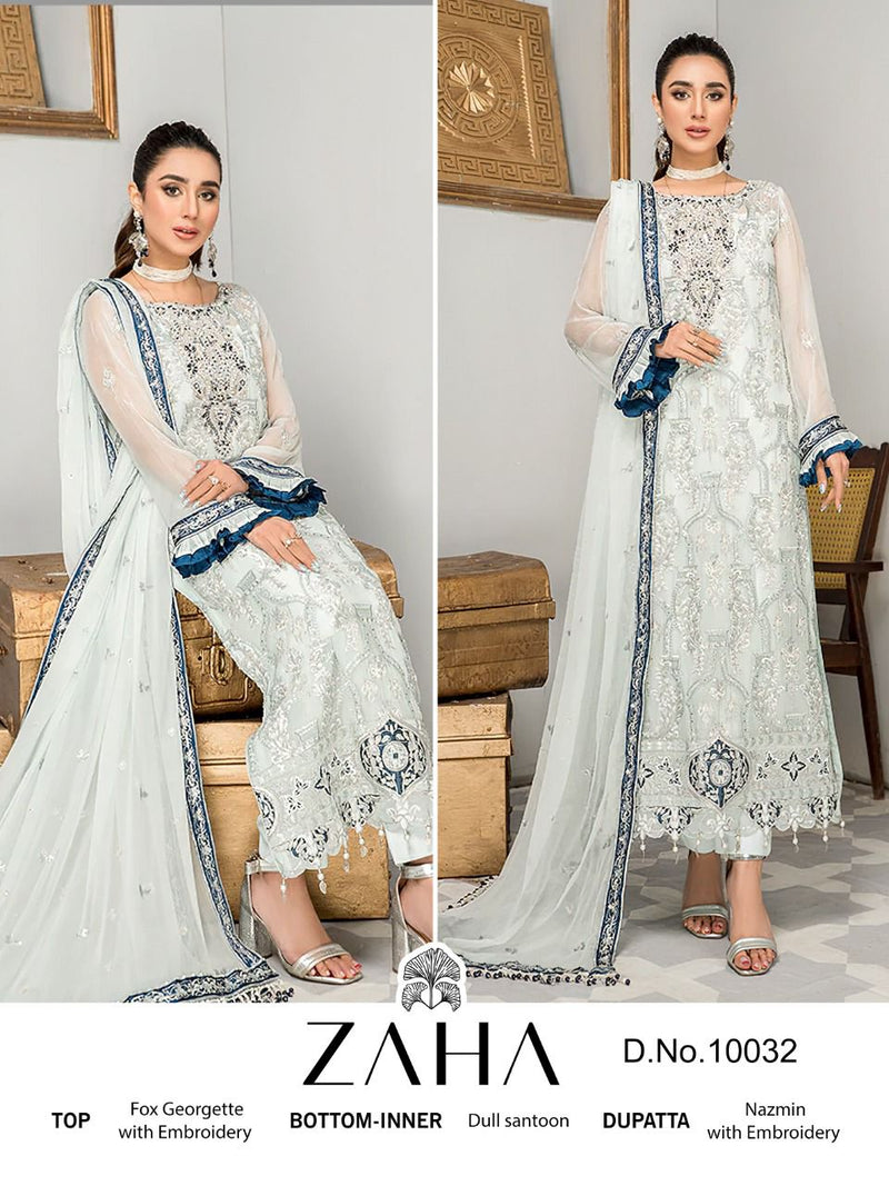 Zaha Misty Vol 5 Georgette With Heavy Embroidery Work Stylish Designer Pakistani Beautiful Salwar Kameez