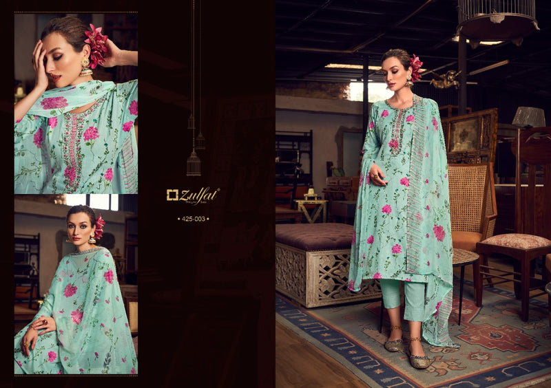 Zulfat Designer Suits Mitakshi Pure Jam Cotton Printed Party Wear Salwar Suits