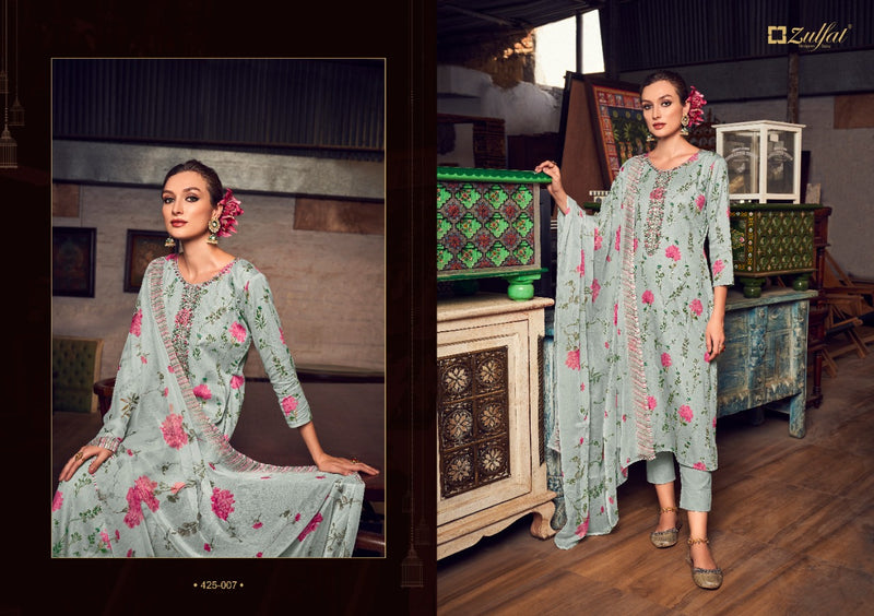 Zulfat Designer Suits Mitakshi Pure Jam Cotton Printed Party Wear Salwar Suits