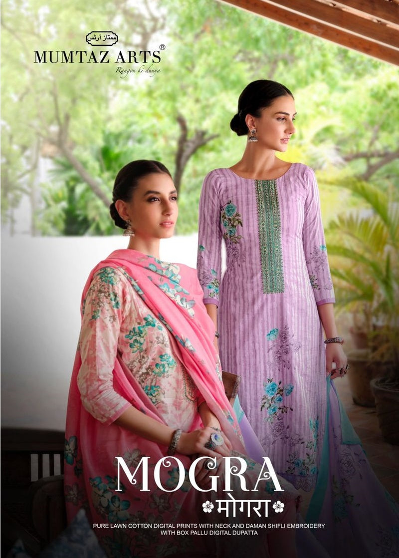 Mumtaz Arts Mogra Lawn Cotton Festive Wear Salwar Suits With Digital Print & Embroidery
