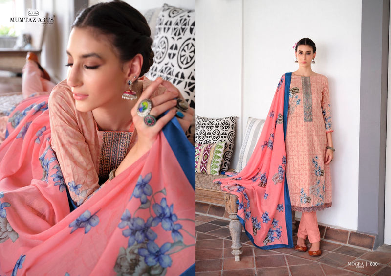 Mumtaz Arts Mogra Lawn Cotton Festive Wear Salwar Suits With Digital Print & Embroidery