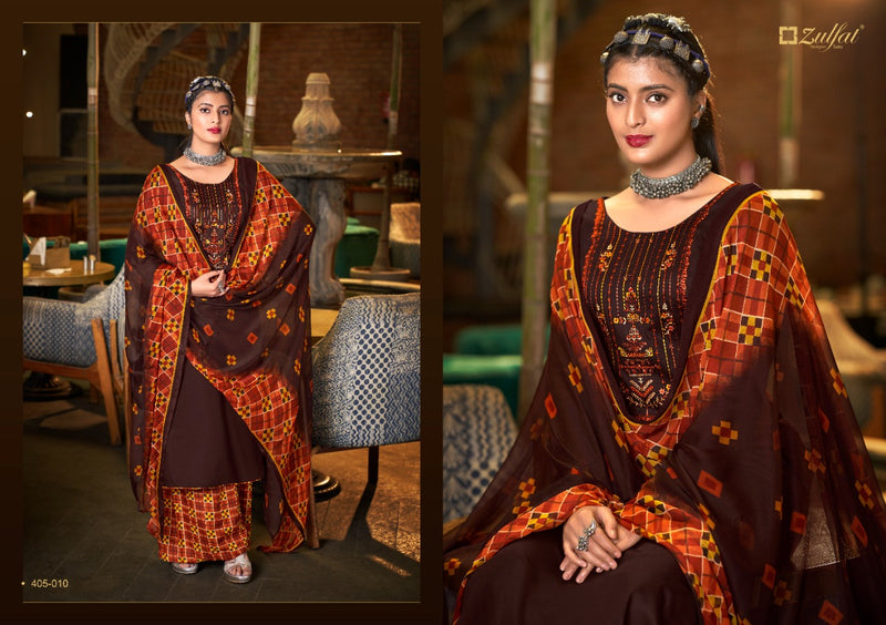 Zulfat Designer Suits Mohini Jam Cotton Party Wear Salwar Suits