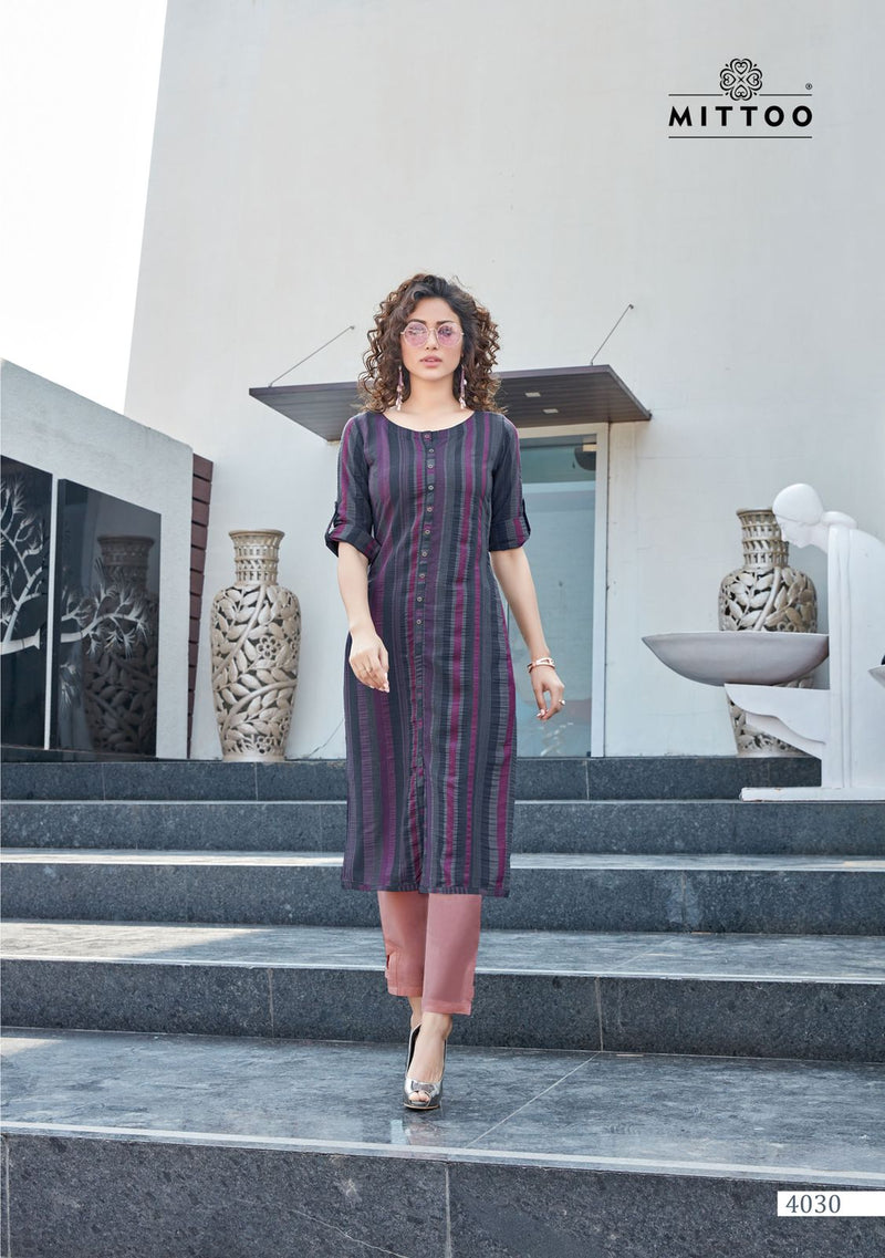Mittoo Mohini NX Rayon Fancy Designer Party Wear Kurtis With Pants