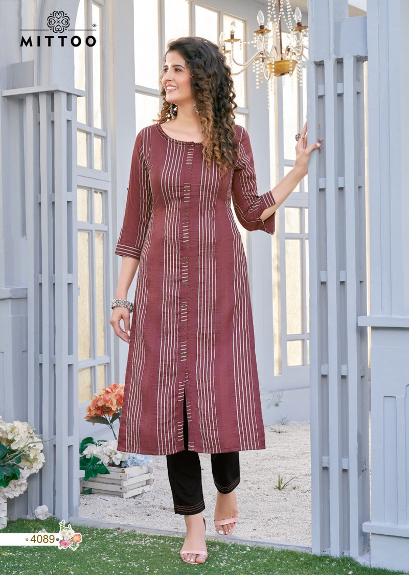 Mittoo Mohini Vol 11 Weaving Stripes Fancy Kurtis