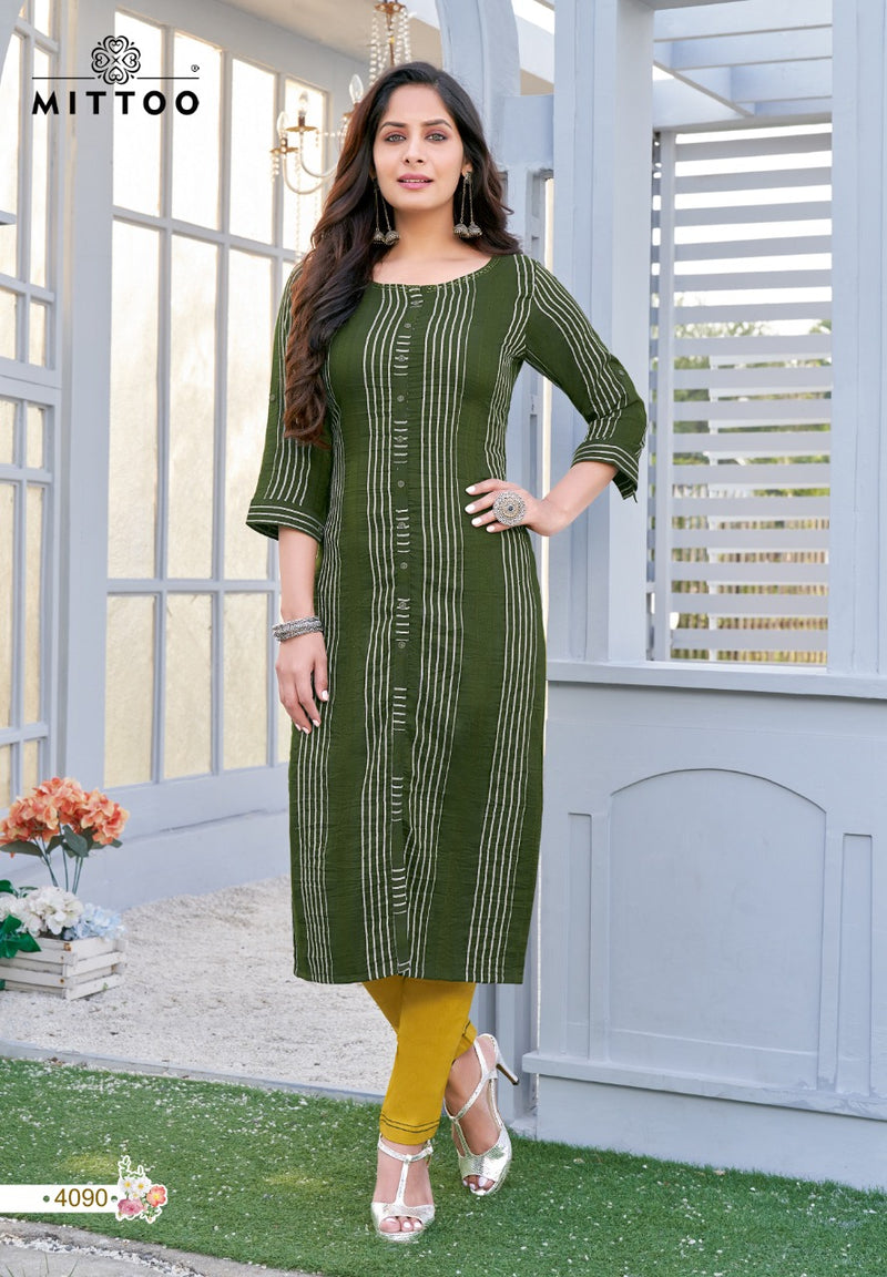 Mittoo Mohini Vol 11 Weaving Stripes Fancy Kurtis