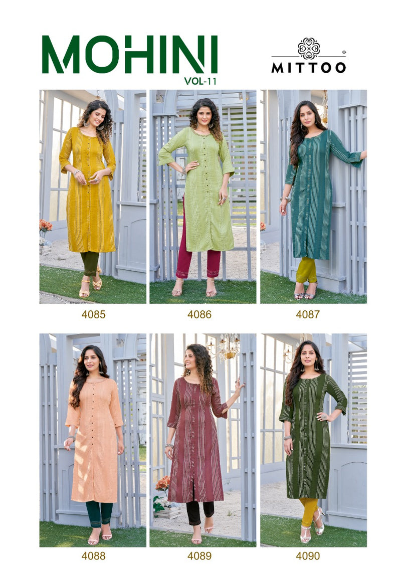 Mittoo Mohini Vol 11 Weaving Stripes Fancy Kurtis