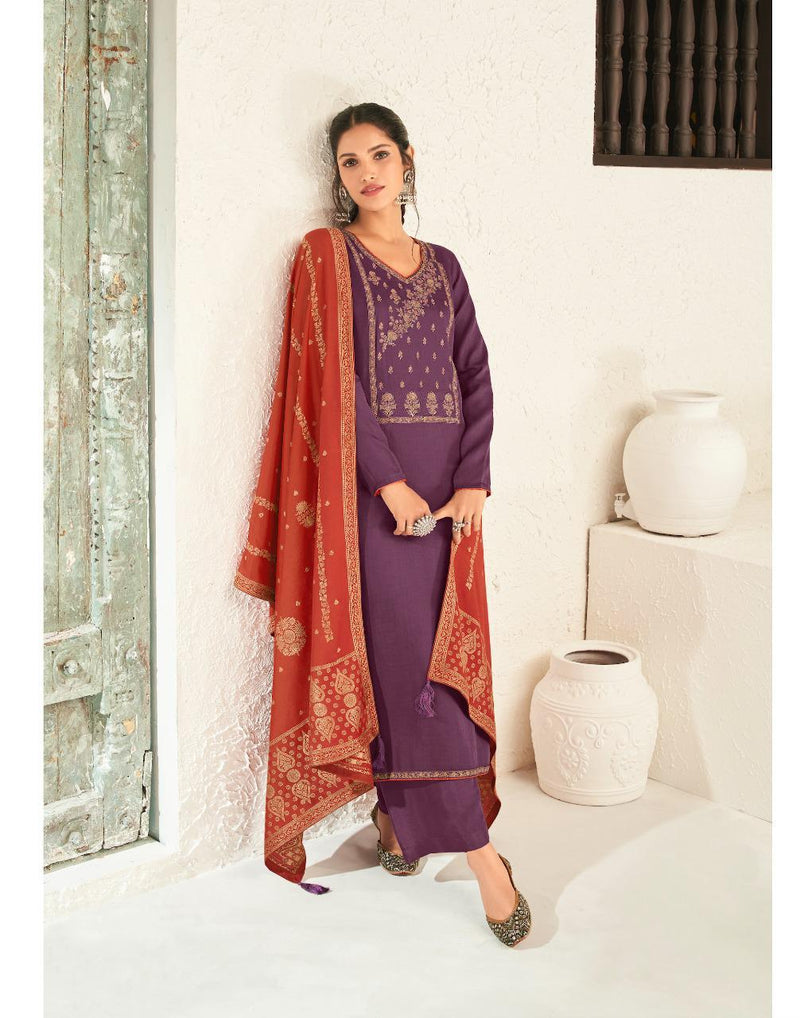 Aashirwad Creation Morbagh Misri Linen Silk  Designer Party Wear Salwar Kameez With Embroidery