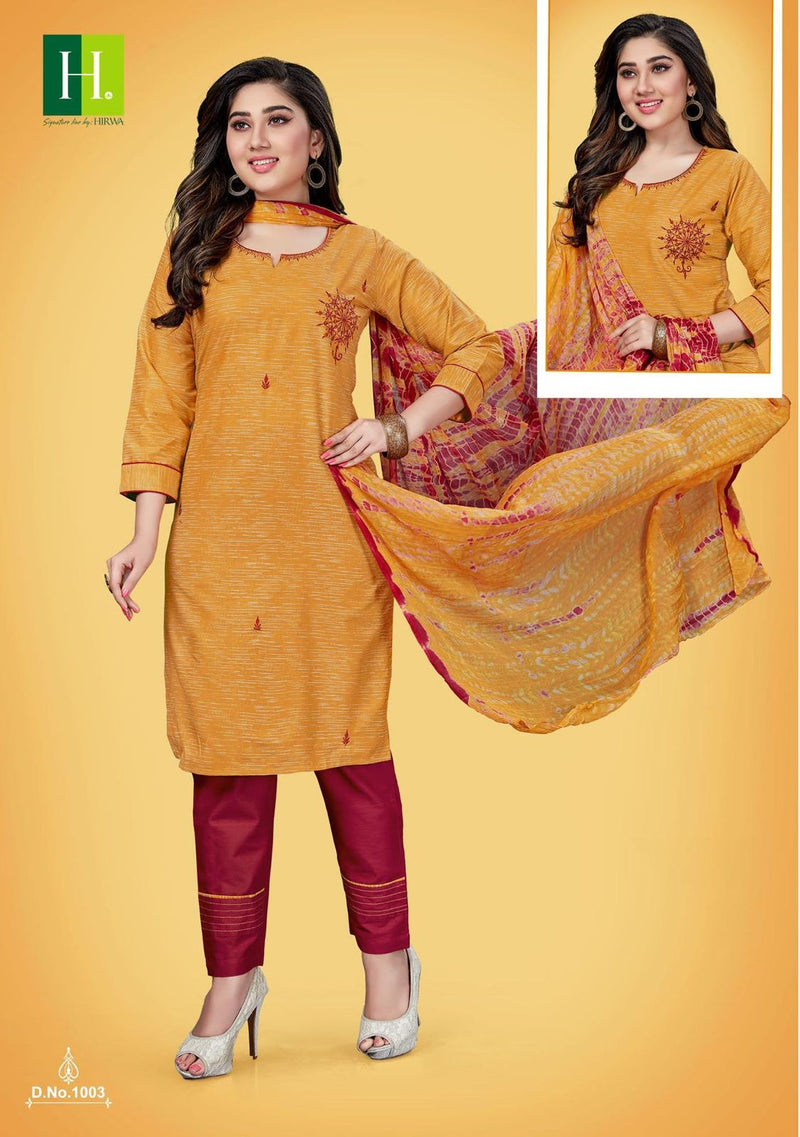 Hirwa Morni Vol 1 Cambric Cotton Prints Festive Wear Kurtis With Bottom & Dupatta