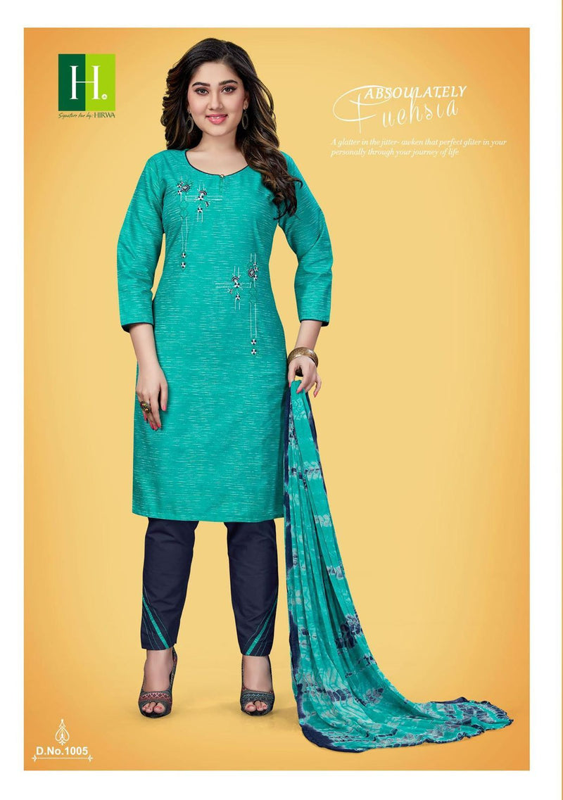 Hirwa Morni Vol 1 Cambric Cotton Prints Festive Wear Kurtis With Bottom & Dupatta