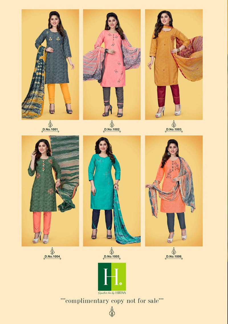 Hirwa Morni Vol 1 Cambric Cotton Prints Festive Wear Kurtis With Bottom & Dupatta