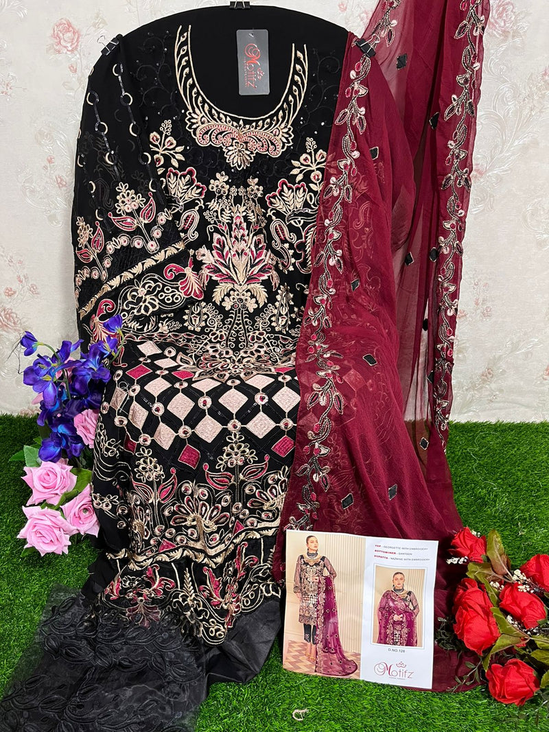 Motifz Dno 126  Georgette With Beautiful Heavy Embroidery Work Stylish Designer Party Wear Salwar Kameez