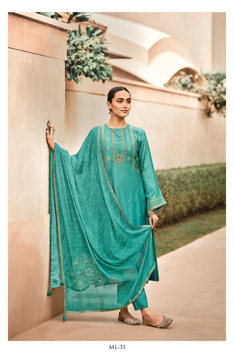 Varsha Mrunal Russian Silk With Handwork Designer Party Wear Salwar Suits