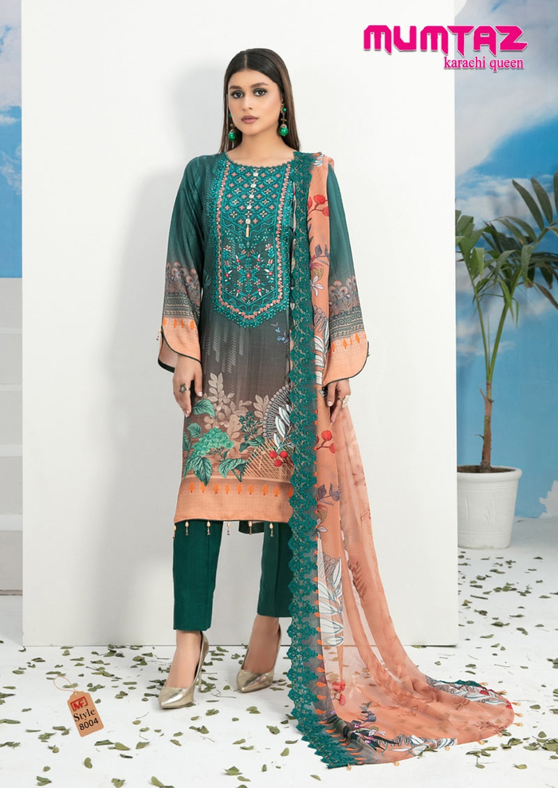 Madhav Fashion Mumtaz Karachi Queen Vol 8 Pure Cotton Printed karachi  Salwar Suit