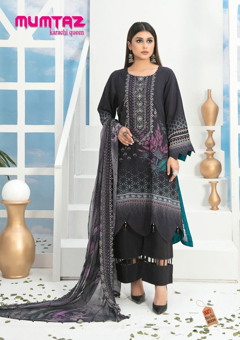 Madhav Fashion Mumtaz Karachi Queen Vol 8 Pure Cotton Printed karachi  Salwar Suit