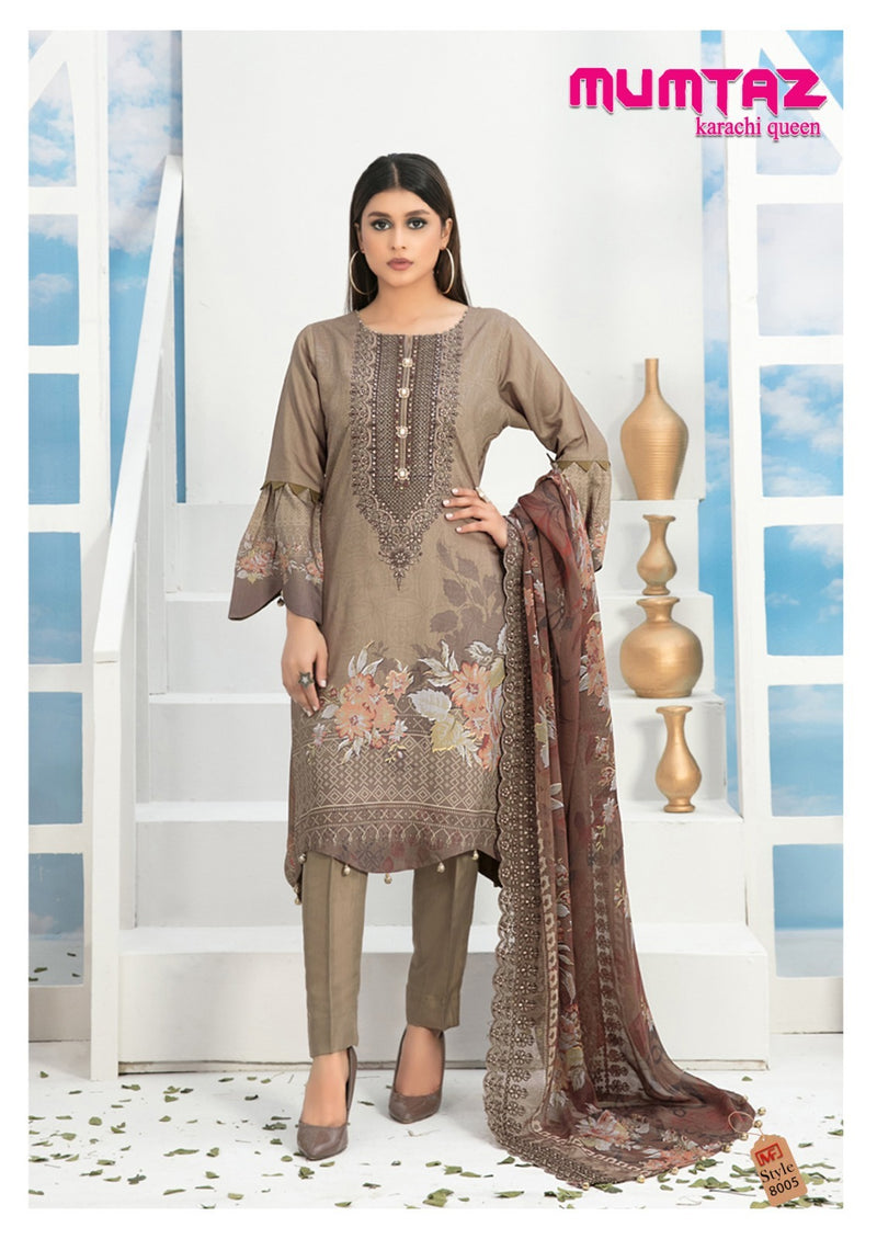 Madhav Fashion Mumtaz Karachi Queen Vol 8 Pure Cotton Printed karachi  Salwar Suit