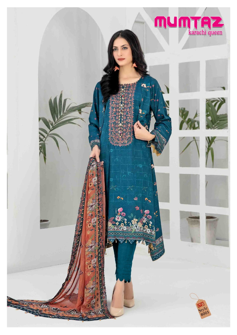 Madhav Fashion Mumtaz Karachi Queen Vol 8 Pure Cotton Printed karachi  Salwar Suit