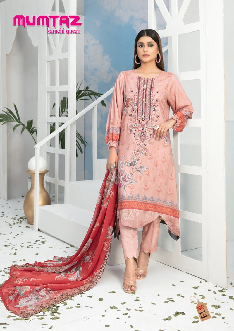 Madhav Fashion Mumtaz Karachi Queen Vol 8 Pure Cotton Printed karachi  Salwar Suit