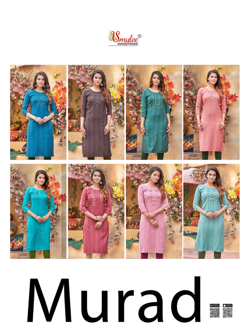 Smylee Fashion Murad Rayon Fancy Designer Festive Wear Kurtis