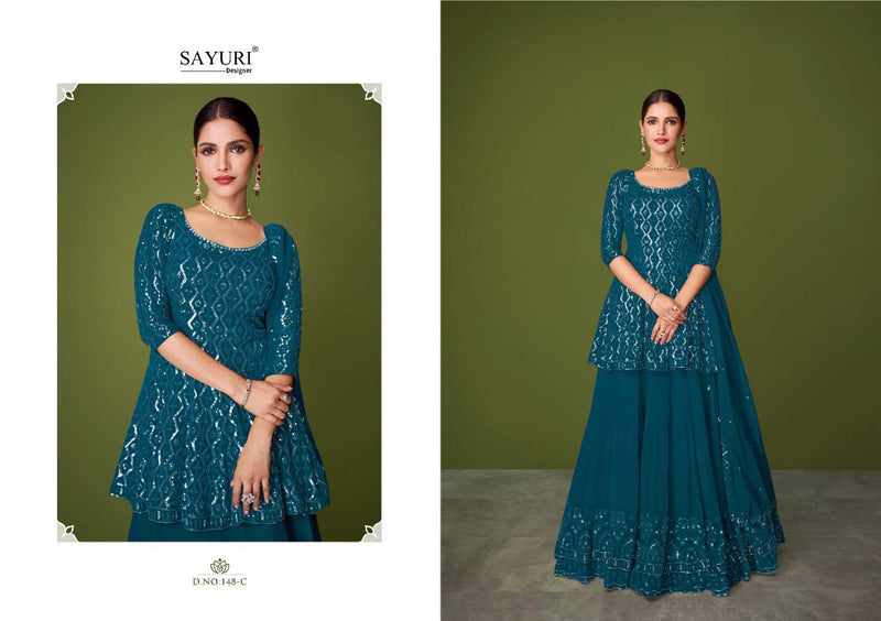 Sayuri Designer Murad Georgette Heavy Designer Ready Made Wedding Wear Salwar Suits