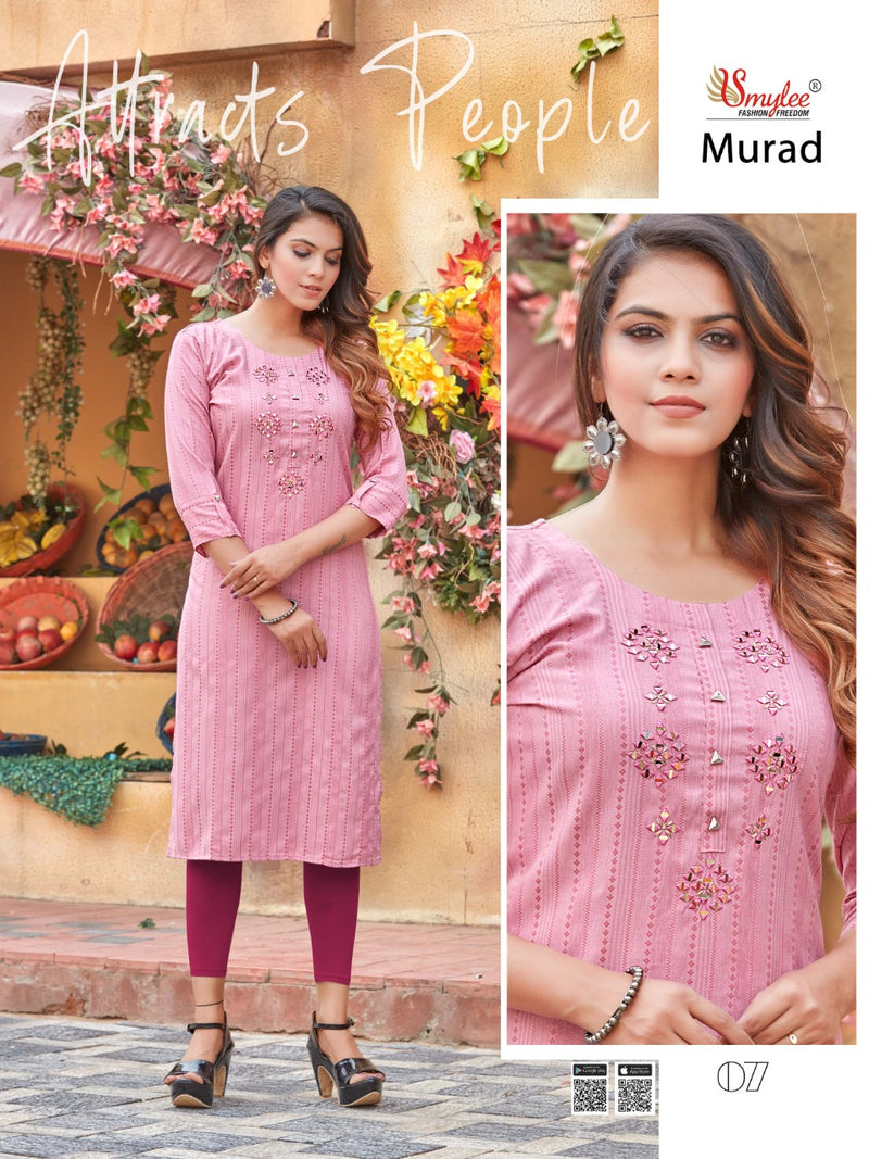 Smylee Fashion Murad Rayon Fancy Designer Festive Wear Kurtis