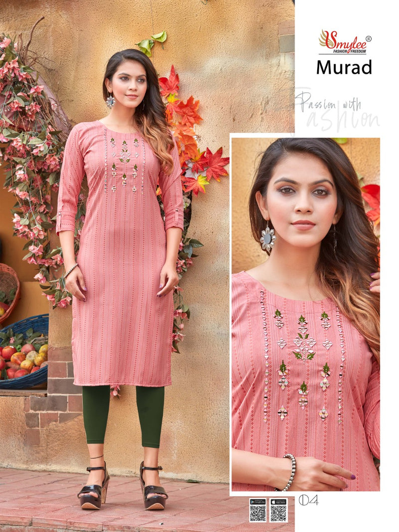 Smylee Fashion Murad Rayon Fancy Designer Festive Wear Kurtis