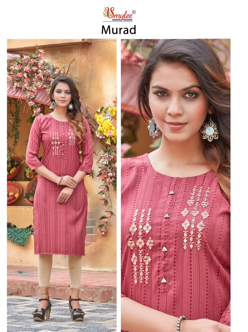 Smylee Fashion Murad Rayon Fancy Designer Festive Wear Kurtis