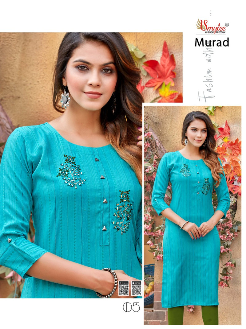 Smylee Fashion Murad Rayon Fancy Designer Festive Wear Kurtis