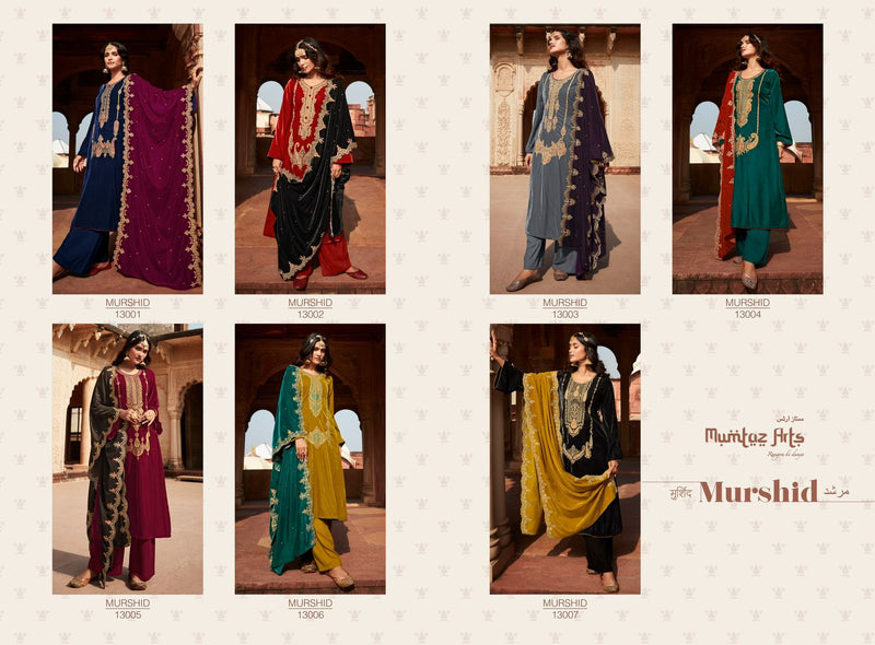 Mumtaz Arts Murshid Velvet With Heavy Embroidery Work Stylish Designer Wedding Wear Salwar Kameez