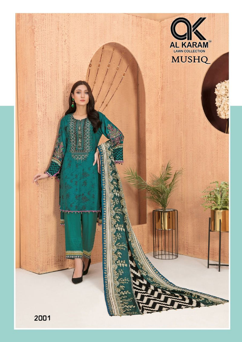 Al Karam Mushq Vol 2 Pure Cotton With Beautiful Work Stylish Designer Casual Look Pakistani Salwar Kameez