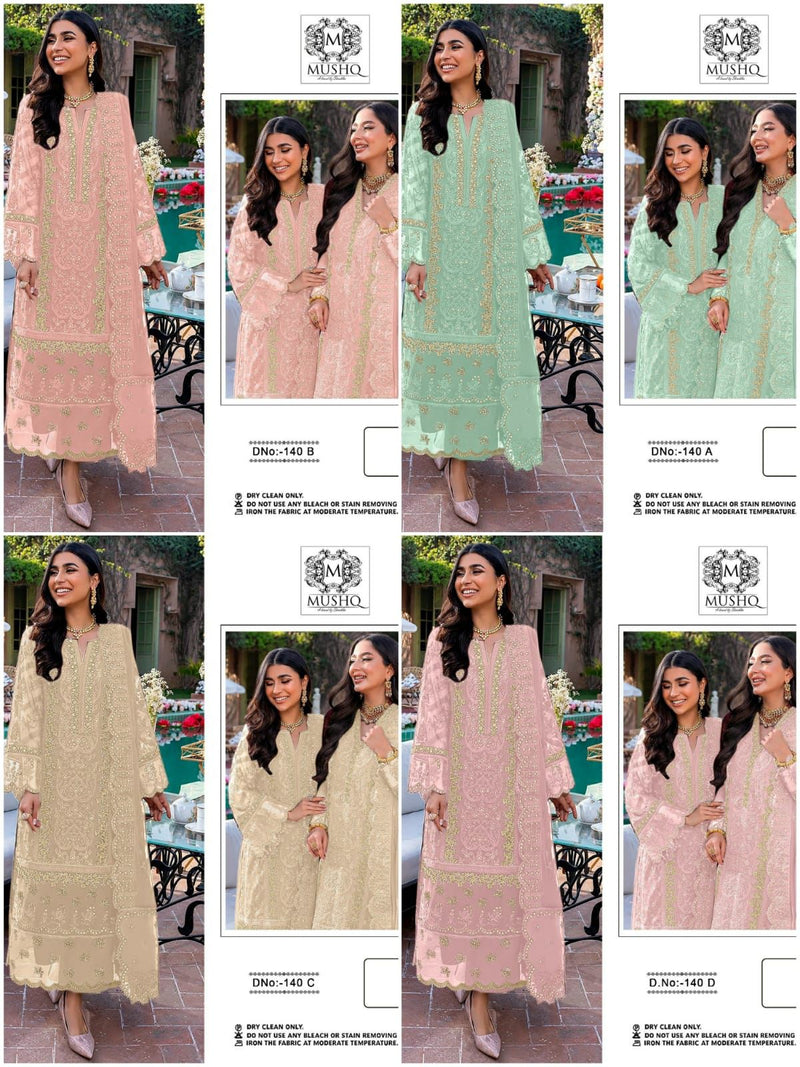 Mushq M 140 Fox Georgette Designer Pakistani Style Party Wear Salwar Suits