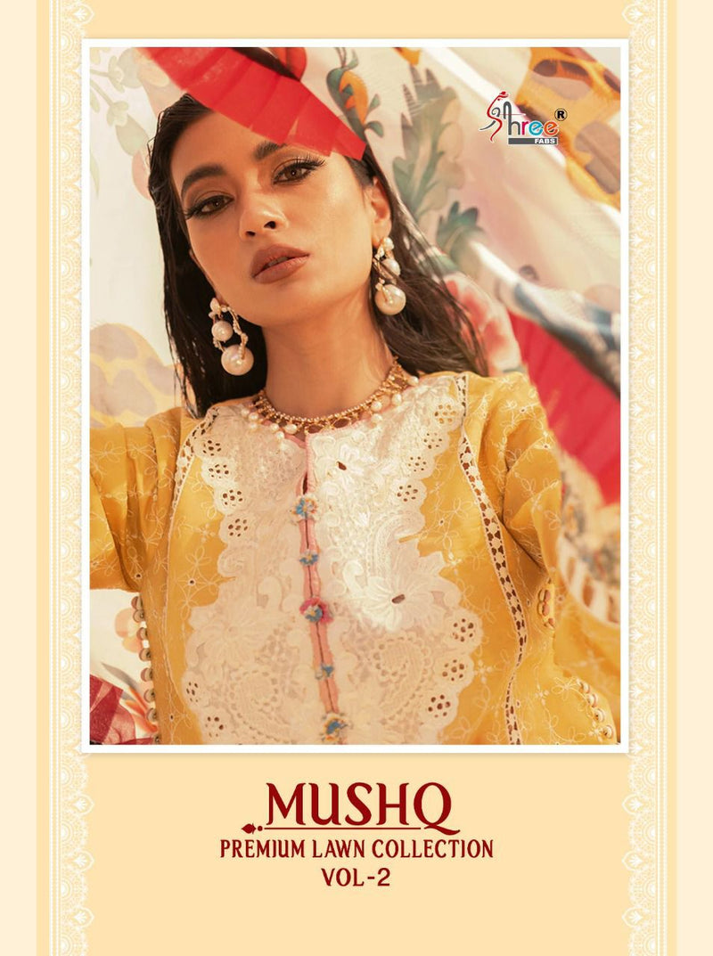 Shree Fabs Mushq Premium Lawn Collection Vol 22 Cotton  Embroidered Pakistani Style Party Wear Salwar Suits