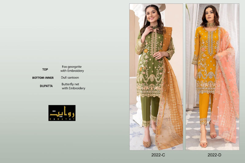 Rawayat Fashion Mushq Vol 15 Georgette With Beautiful Work Stylish Designer Pakistani Salwar Kameez