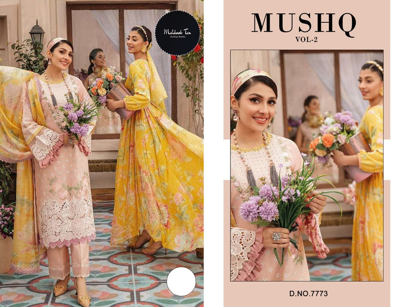 Mehboob Tex Mushq Vol 2 Cambric Cotton Embroidered Pakistani Style Party Wear Salwar Suits