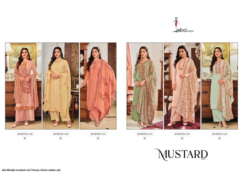 Eba Lifestyle Mustard Vol 2 Chinon Party Wear Salwar Suits With Rich & Beautiful Colors