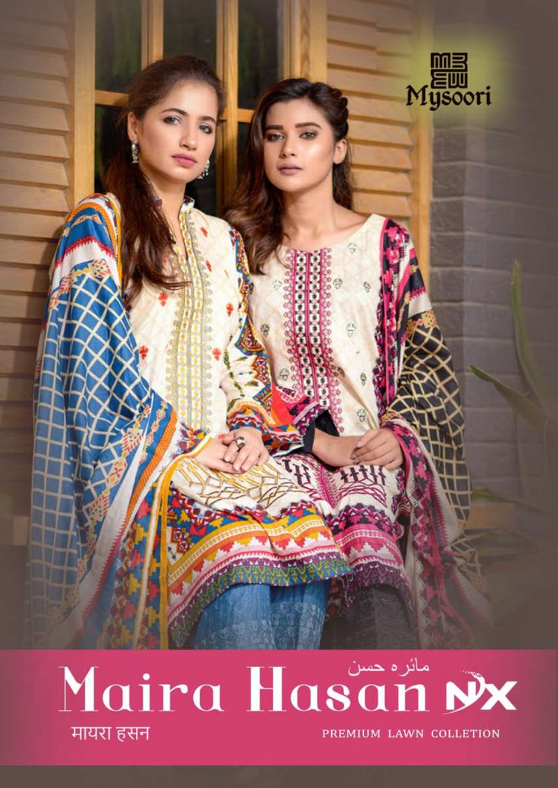 Mysoori Maira Hasan Nx Pure Lawn Cotton Printed Designer Salwar Suits