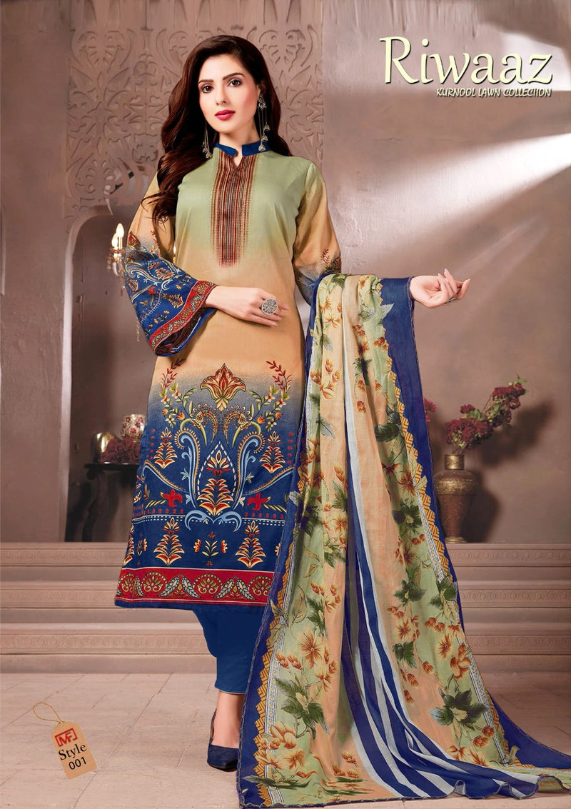Madhav Fashion Presents Riwaaz Vol 2 Lawn Cotton Gorgeous Printed Fancy Look Casual Wear Salwar Suits