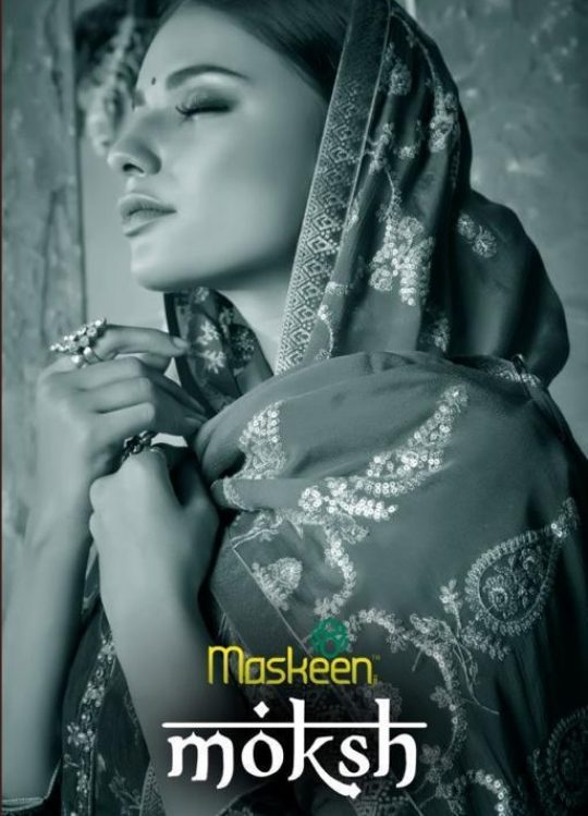 Maisha Maskeen Moksh Dola Jaccquard With Embroidery Work And Hand Work Designer Pakistani Salwar Kameez