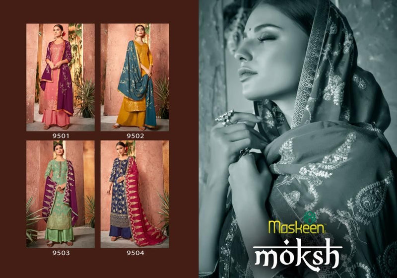 Maisha Maskeen Moksh Dola Jaccquard With Embroidery Work And Hand Work Designer Pakistani Salwar Kameez