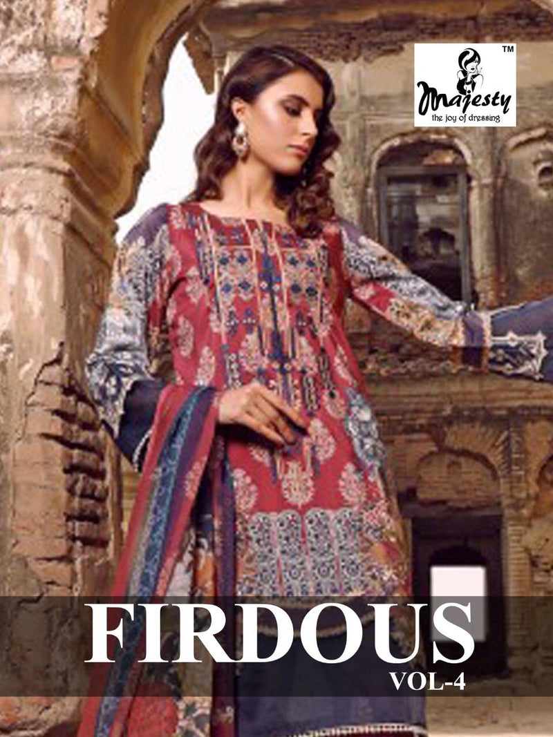 Majesty Firdous Vol 4 Jam Silk Cotton Embroidery Work Pakistani Salwar Kameez