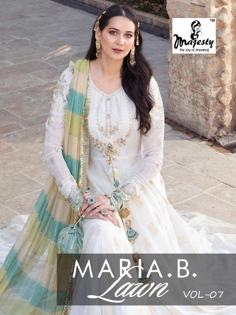 Majesty Maria B Lawn Vol 7 Jam Silk Digital Print Pakistani Wear Salwar Kameez