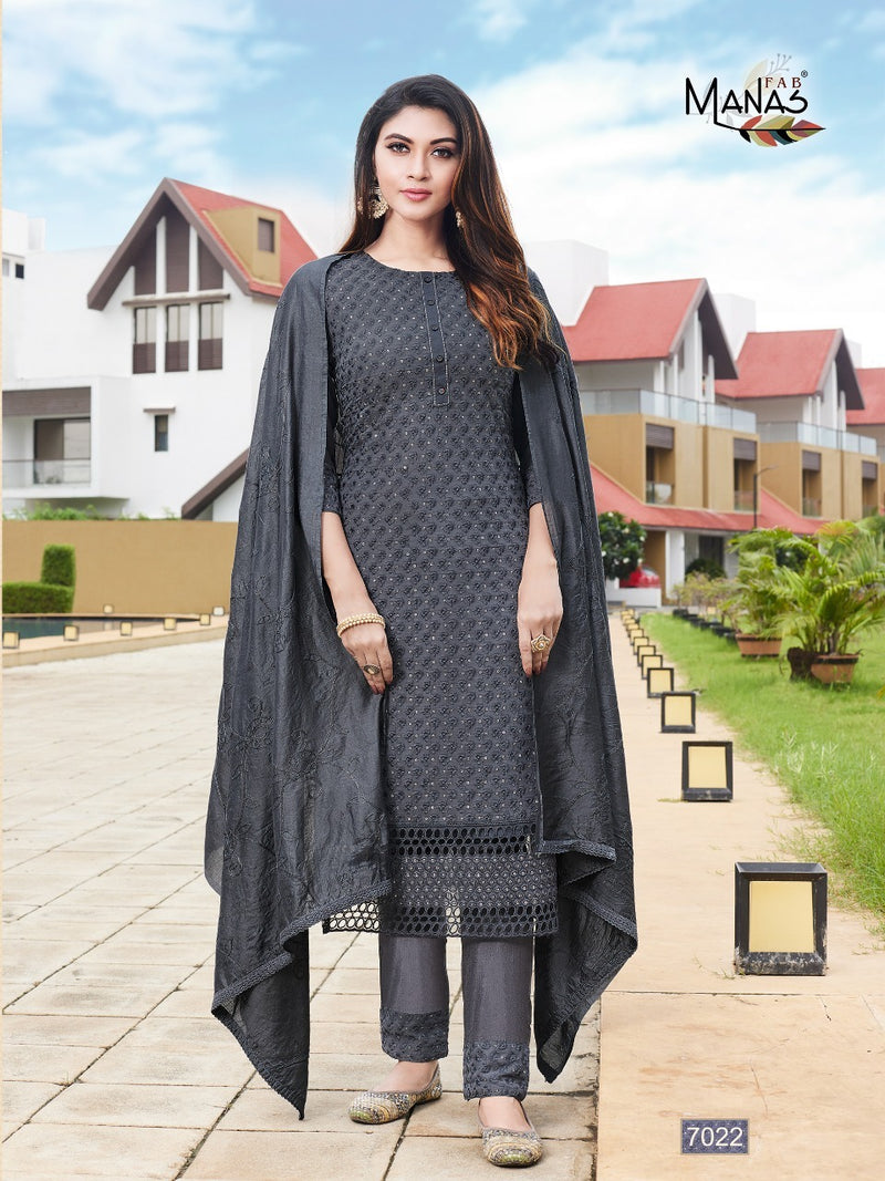 Manas Fab Schiffli Vol 4 Georgette With Inner With Schiffi Work Salwar Suit