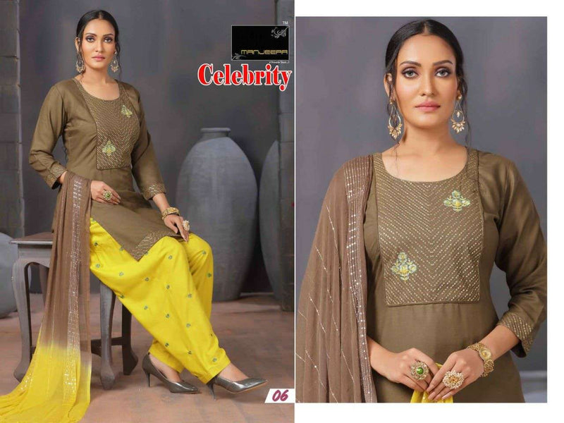 Manjeera Fashion Celebrity Rayon Sequence Work Kurti Collection